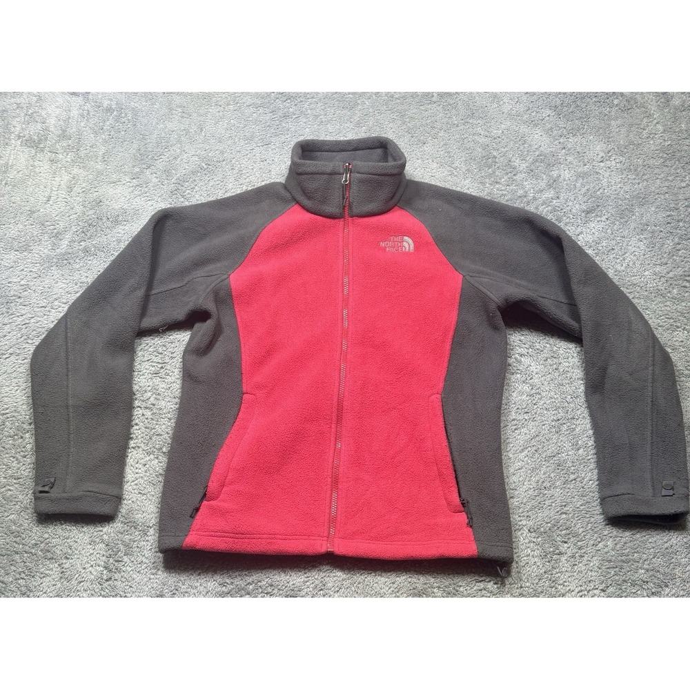 The North Face Jacket Women's L Pink Gray RDT 300 Fleece Full Zip Outdoor Hiking
